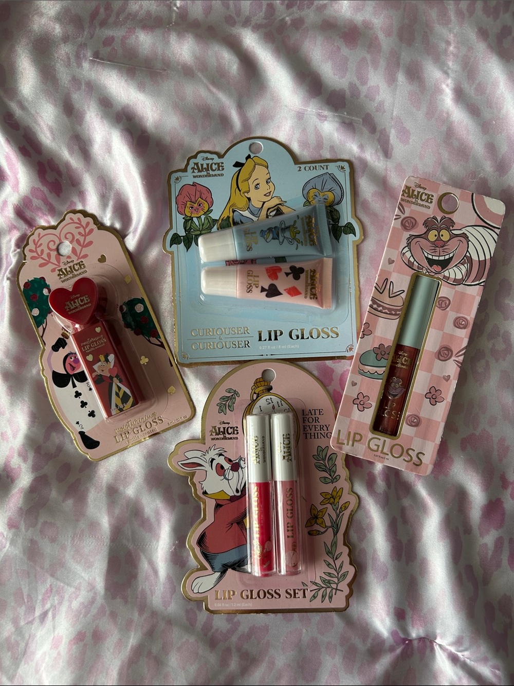 Disney Alice and Wonderland Lipgloss Bundle of 4 NEW